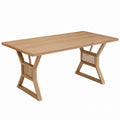 Rectangular Solid Oak Dining Table Natural Wood Finish