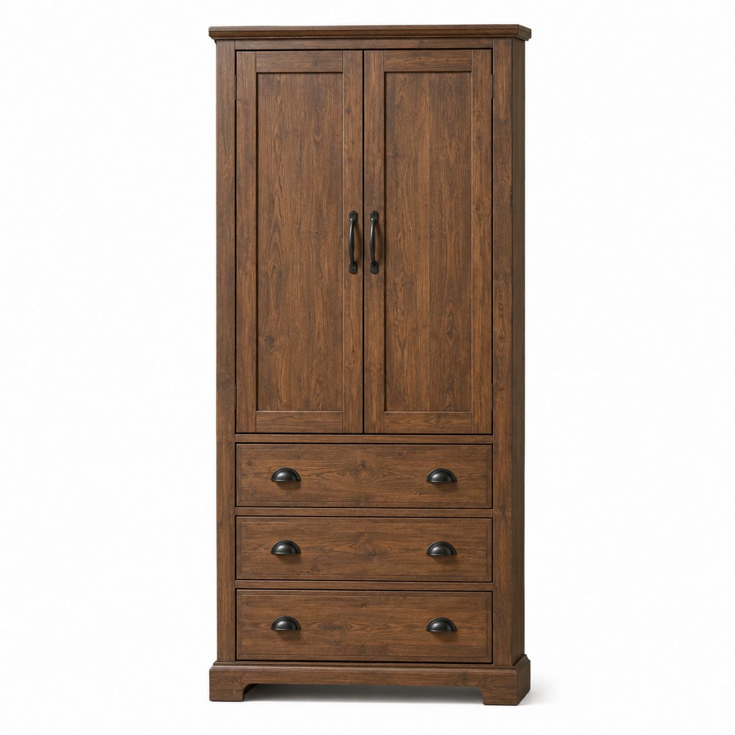 Tall Wooden Storage Cabinet with Drawers