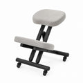Ergonomic Kneeling Chair with Grey Polyester Fabric and Steel Frame