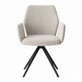 Beige Polyester Fabric Armchair with Steel Legs