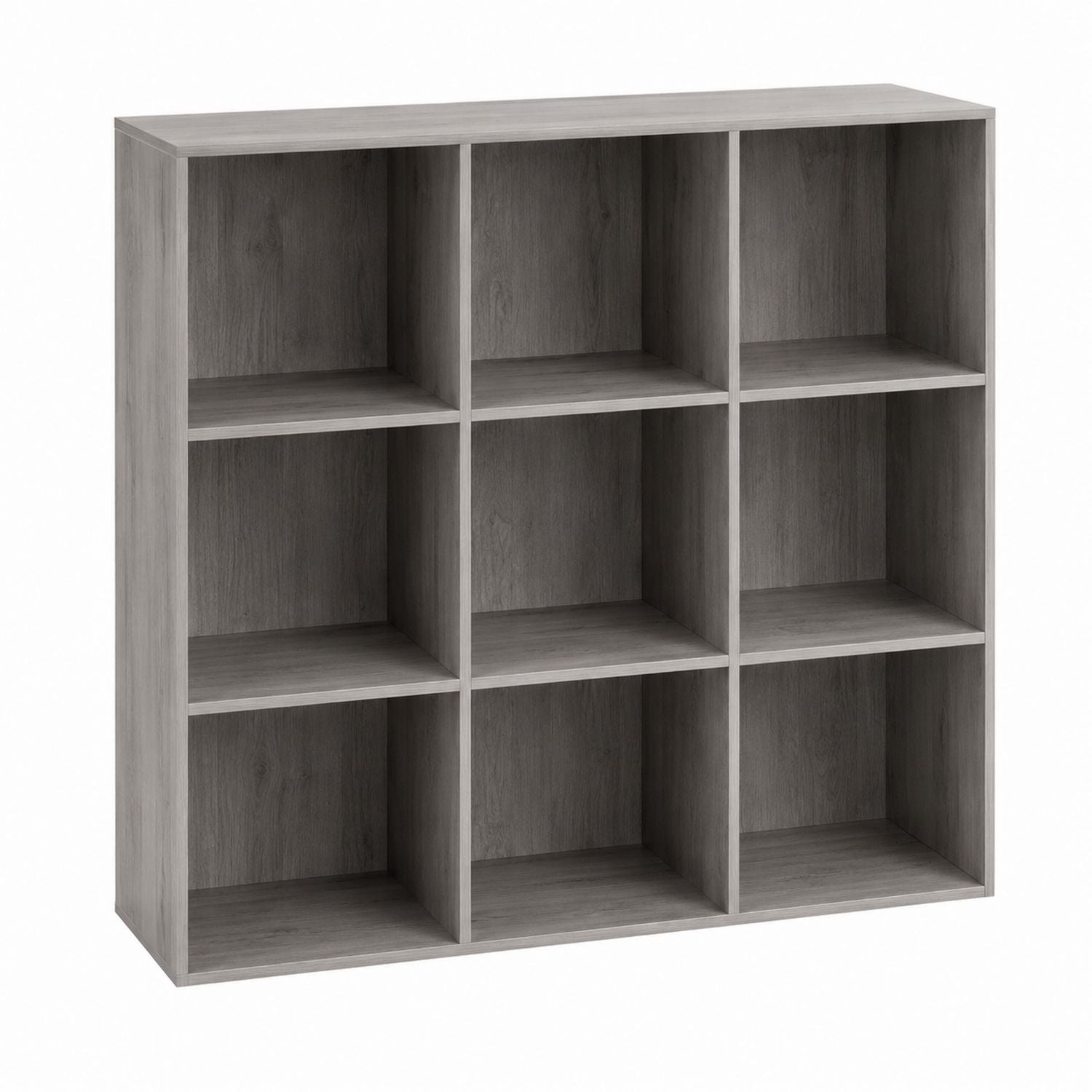 9-Cube Engineered Wood Bookshelf Gray 90x90x30cm