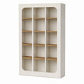 Tall Wood and Engineered Wood Bookcase with Adjustable Shelves 180x110x30cm