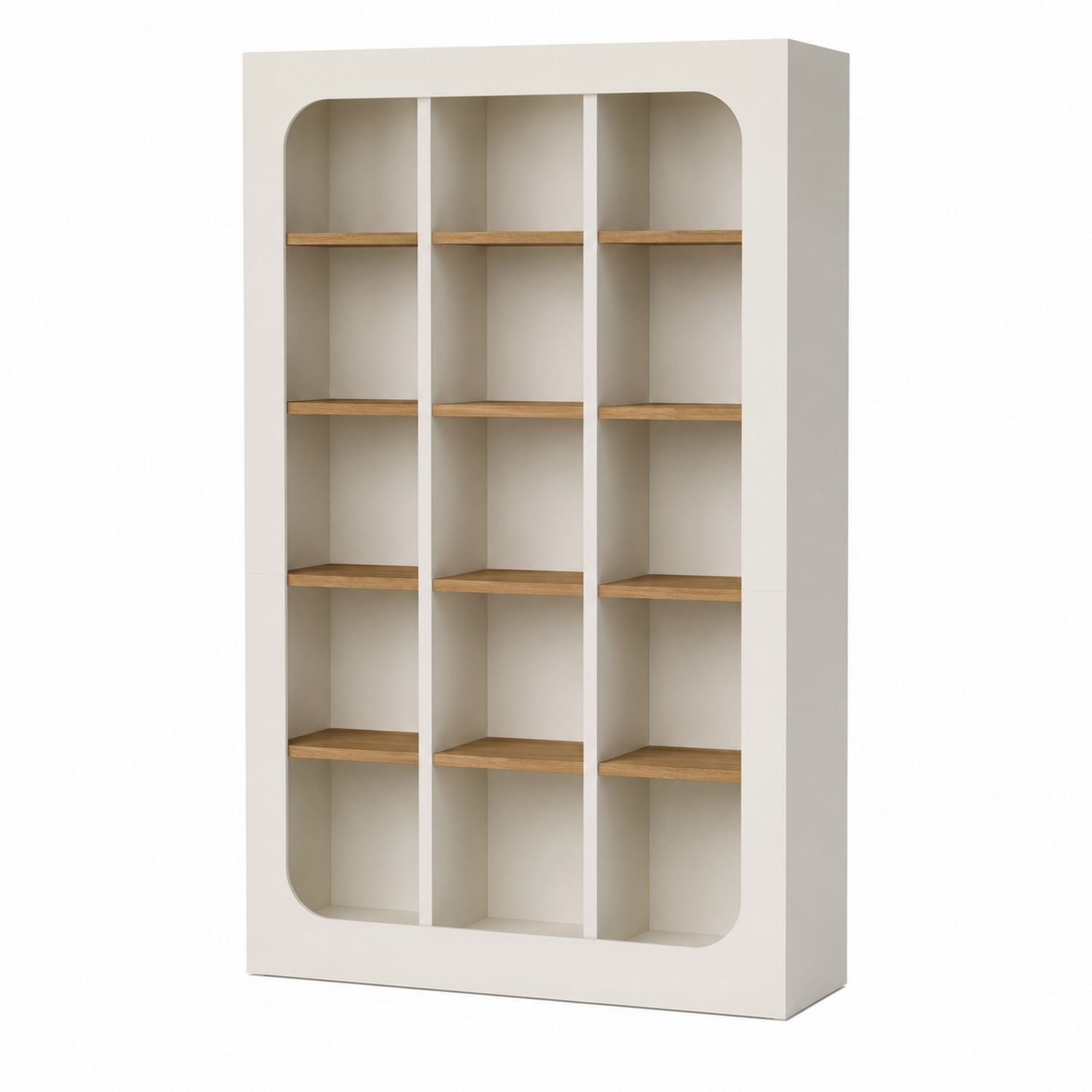 Tall Wood and Engineered Wood Bookcase with Adjustable Shelves 180x110x30cm