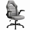 Fabric Office Chair with Retractable Armrests in Gray