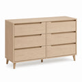 6-Drawer Wood Dresser Natural Finish 120x40x75 cm