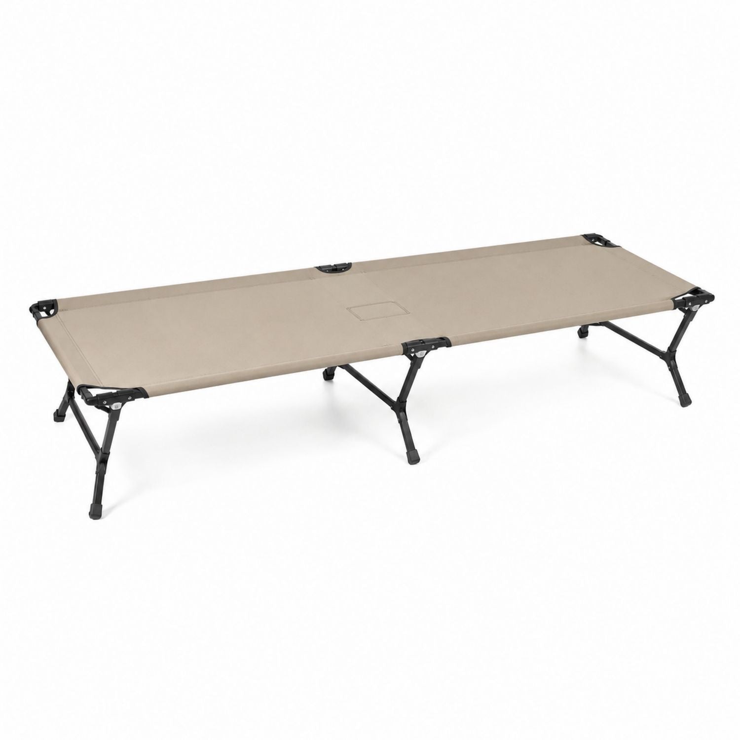 Portable Folding Camping Cot Steel Frame Khaki 190cm x 64cm x 42cm