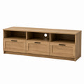 Oak Wood TV Stand with Storage and Cable Management 120cm