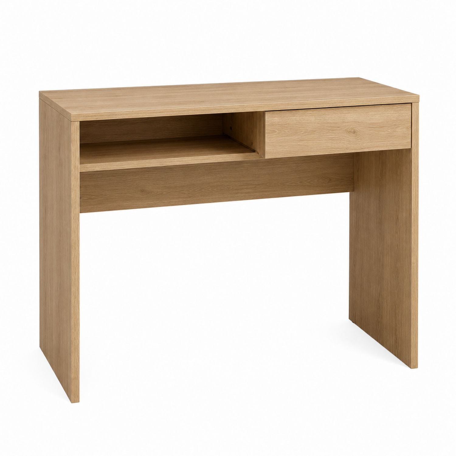 Wood Office Desk with Shelf and Drawer 120cm