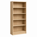 Tall Oak Veneer Bookshelf with Adjustable Shelves 180cm High