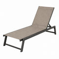 Outdoor Adjustable Aluminum Textilene Chaise Lounger Gray 210cm