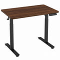 Electric Adjustable Standing Desk Medium Density Fiberboard Walnut and Steel 120x60cm