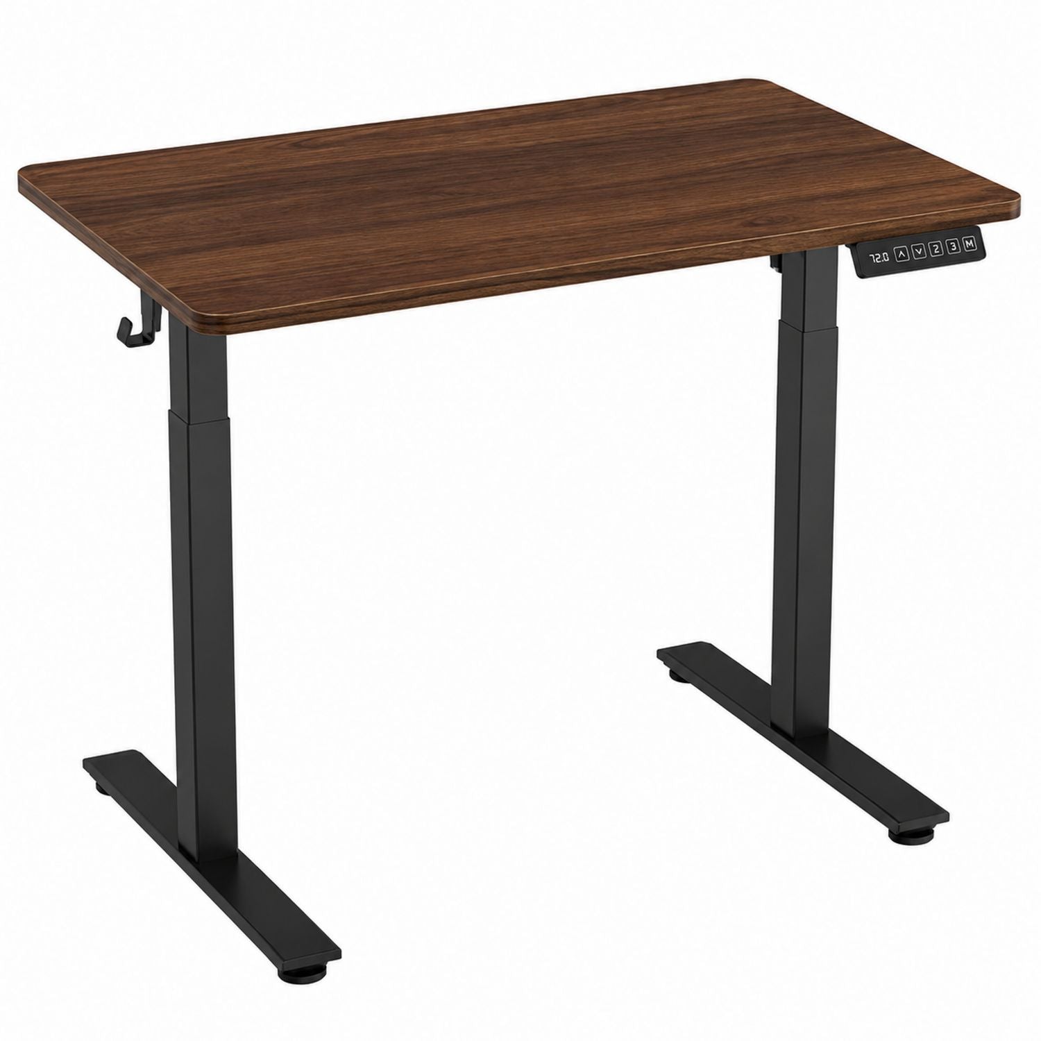 Electric Adjustable Standing Desk Medium Density Fiberboard Walnut and Steel 120x60cm
